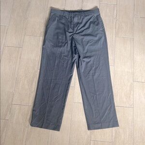 Perry Ellis Gray Pin Stripe Dress Trousers Straight-Leg Formal 32/30